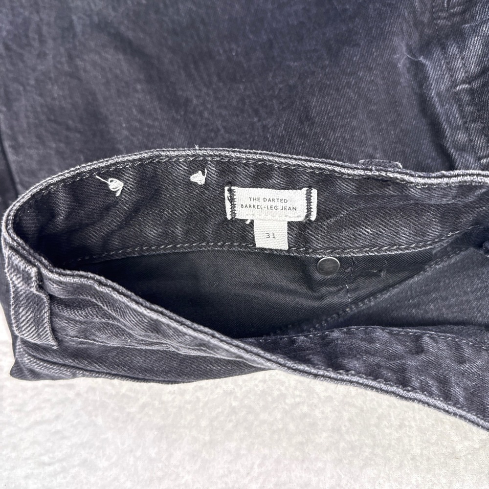 Madewell Darted Barrel Leg Jeans Womens Size 31 Black Denim Button Fly Wide Leg - Picture 5 of 9